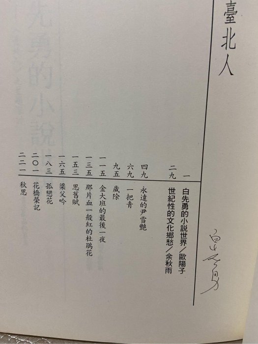 文學小說書【臺北人 白先勇】 是一本深具複雜性的作品。此書由十四個短篇小說構成，寫作技巧各篇不同，長短也相異無畫記 350頁 原價320