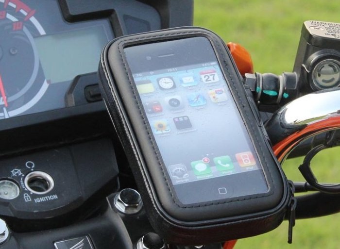 rh5341~摩托車重機車/單車自行車通用6寸 手機/平板/GPS導航防水包/保護套夾子/夾式360度旋轉支架