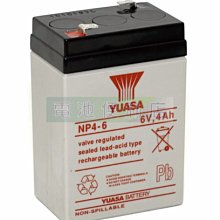 [電池便利店]台灣湯淺 YUASA NP4-6 6V 4AH 緊急照明燈、手電筒、玩具車、電子秤  WP4-6