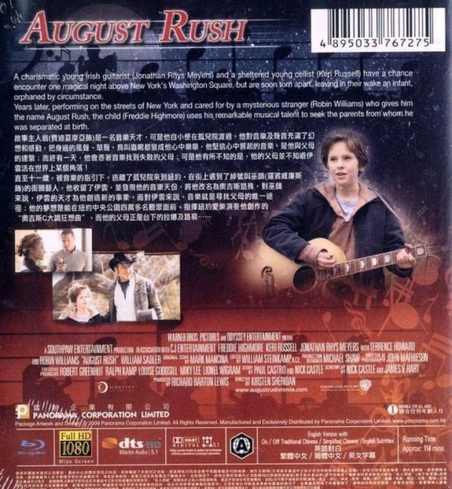 【BD藍光】把愛找回來(聲夢奇緣)August Rush(繁中字幕)野蠻遊戲 博物館驚魂夜 羅賓威廉斯