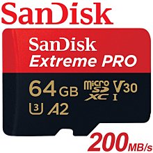 200MB/s 公司貨 SanDisk 64GB Extreme Pro microSDXC TF U3 64G 記憶卡