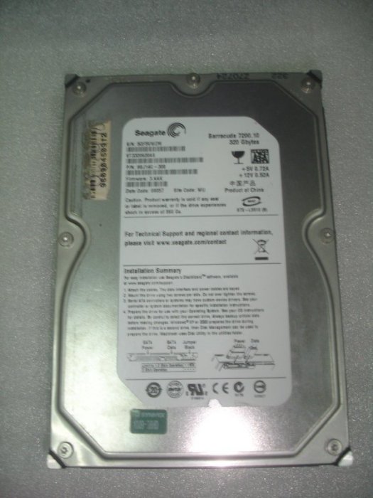 【電腦零件補給站】Seagate 320320620AS 320G 7200 RPM SATA 3.5吋硬碟