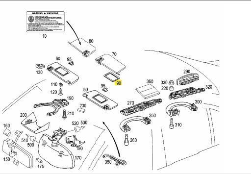 BENZ W211 S211 W212 S212 遮陽板 化妝鏡 (左邊.駕駛邊) 2118110110