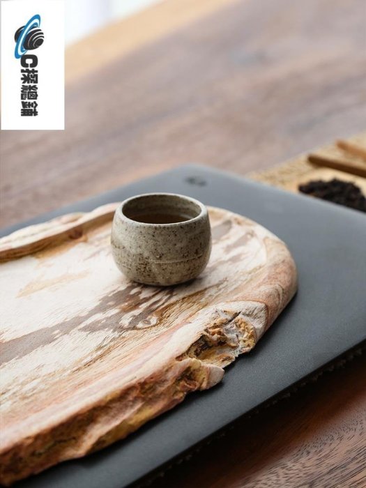 現貨熱銷-天然木化石茶盤家用輕奢現代小號茶海托盤簡約整塊石頭茶臺