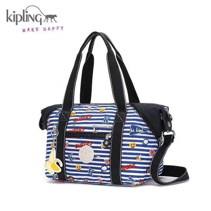 現貨直出 現貨 Kipling 猴子包 K70151 K13848 俏皮條紋猴 表情包系列 輕量 手提肩背斜背托特包 水餃包 媽媽包 防水 中號 明星大牌同款