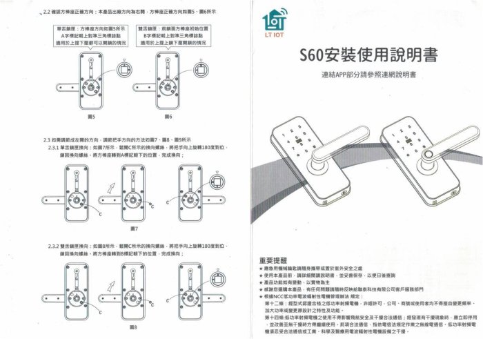 聯泰 物聯網版 空機 電子鎖 S60 多合一 指紋 密碼 卡片 鑰匙 門鎖