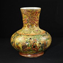 《玖隆蕭松和 挖寶網Q》B倉 陶瓷 彩繪 胖身 花瓶 花器 擺件 擺飾 重約 1.5kg (07996)