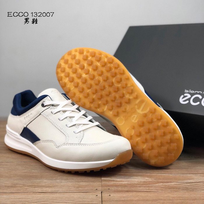 ECCO男鞋 ECCO高爾夫球鞋 GOLF男鞋 ECCO休閒鞋 休閒運動鞋 小牛皮製造 混合大底 耐穿防滑 132007 【小潮人】