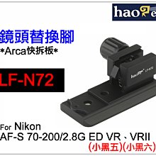 ＠佳鑫相機＠（預訂）Haoge號歌LF-N72鏡頭替換腳(快拆板)Nikon AFs 70-200/2.8G VR小黑五