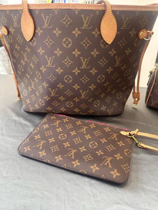 LV/路易威登 老花玫紅內里neverfull中號 19年編