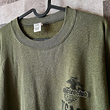 週日結標 Retro CLUB【一元起標】【二手】2012年 美軍公發軍品 USMC 海軍陸戰隊 軍綠色 公發衛衣 美國製 F24414