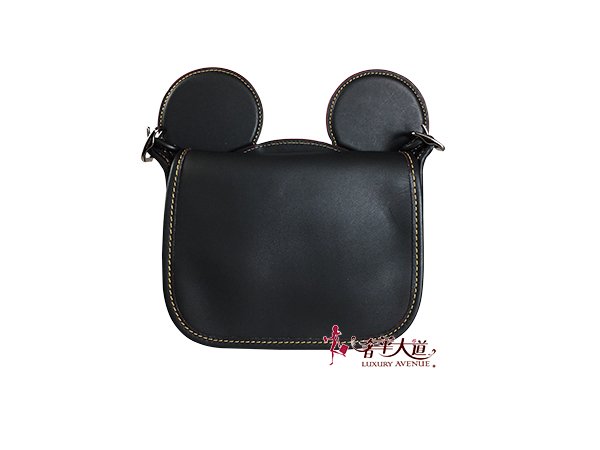 ＊奢華大道國際精品＊【CO597】COACH X DISNEY 黑色牛皮斜背包 F59369