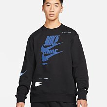 南🔥2022 8月 NIKE 長袖上衣 大學T 縮口 LOGO 男款 黑藍 DM6876-010