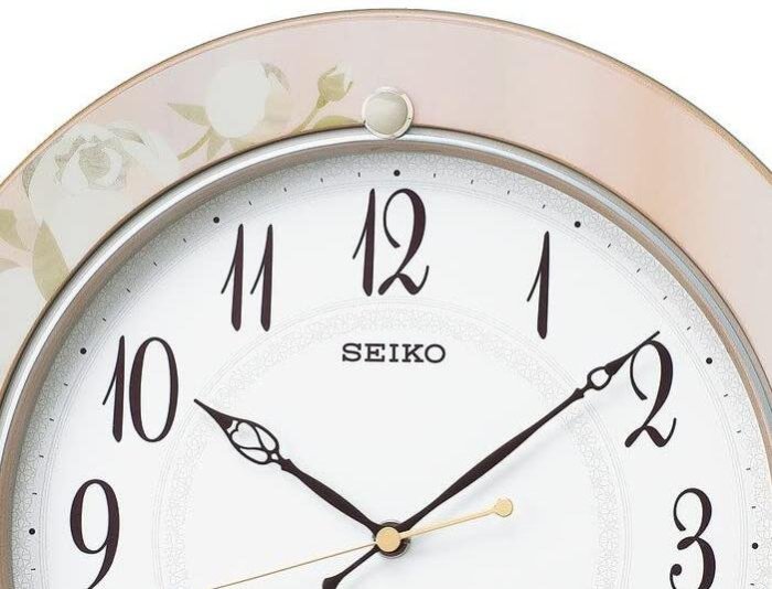 16862c 日本進口 好品質 限量品 真品 SEIKO 精工 好質感 木頭製 粉色 玫瑰花花朵 牆壁上時鐘掛鐘鐘錶送禮