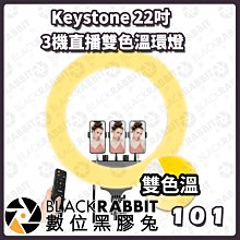 數位黑膠兔【 Keystone 22吋 3機直播雙色溫環燈 】環形燈 視訊 柔光燈 直播 vlog 補光燈 自拍