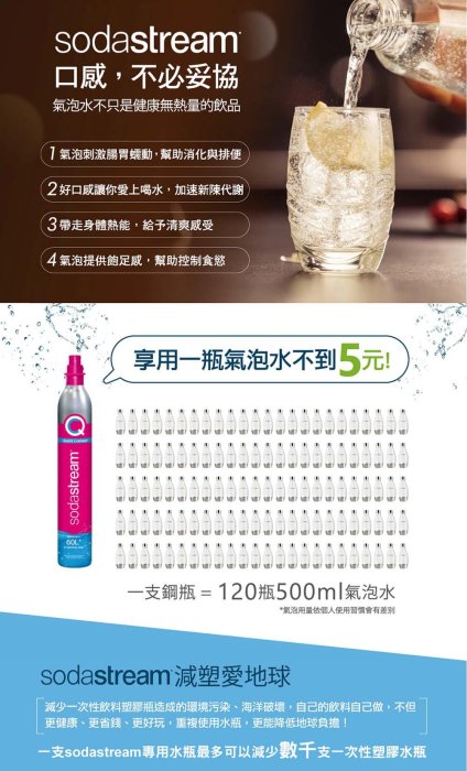 【Sodastream】自動扣瓶氣泡水機 ART 黑/白 2022快扣鋼瓶新機上市【送1L水滴型水瓶3入】原廠2年保固