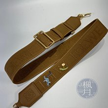 LOEWE 羅威 咖啡帆布背帶 休閒 背帶 印花 圖案 配件 時尚配件 精品配件 小物