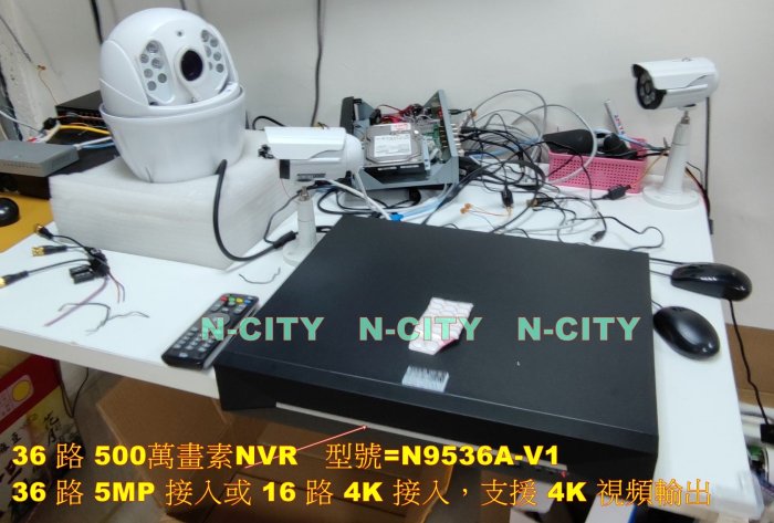 (N-CITY)NVR-36路500萬畫素H.265網路型錄放影機-4K(N9536A-V1)-可6TX4
