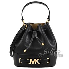 【茱麗葉精品】全新精品 MICHAEL KORS 專櫃商品 Reed 金屬LOGO皮革兩用水桶包.黑 現貨