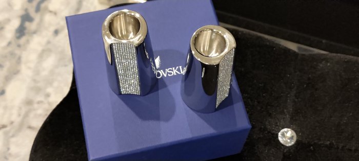 SWAROVSKI 施華洛世奇 不銹鋼 水晶鑲鑽燭台