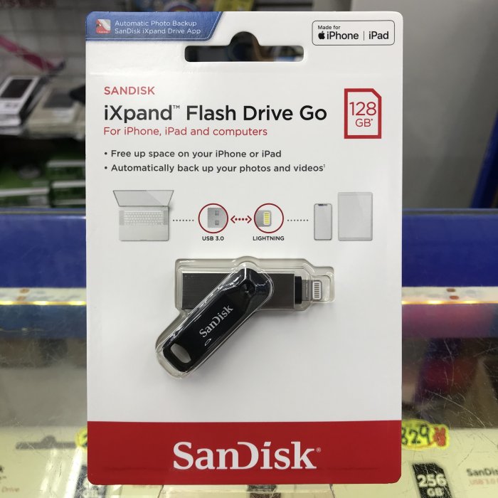 【公司貨】SanDisk iXpand Go 行動隨身碟 128G 128GB 蘋果iphone 雙用碟 USB OTG