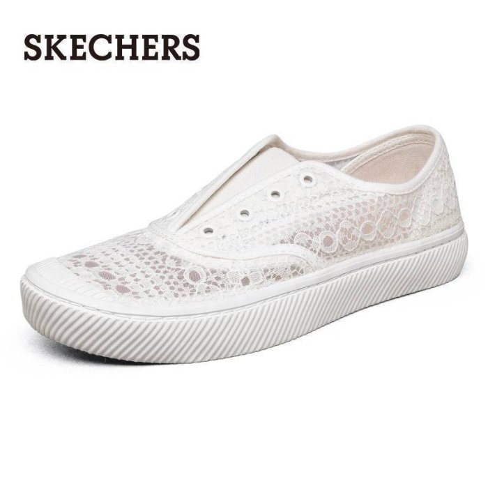 100原廠％Skechers斯凱奇女鞋2021新款夏季厚底一腳蹬懶人鞋休閑平底板鞋子