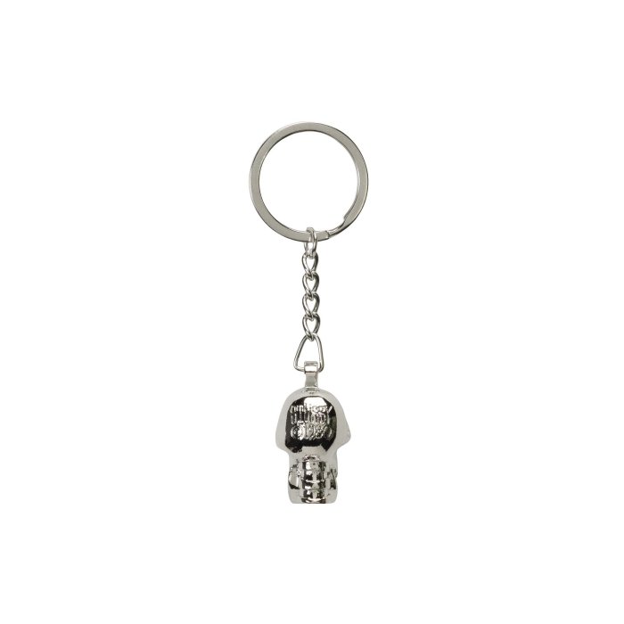 【熱賣精選】現貨Stussy Skull Keychain骷髏造型鋅合金銀色金屬鑰匙扣掛件