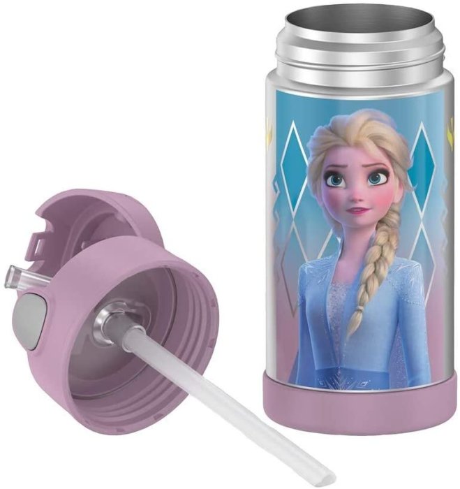 預購 美國 THERMOS 膳魔師 Frozen 2 冰雪奇緣 粉色 不鏽鋼吸管式水壺 保溫杯 保冷杯 兒童水壺 保溫瓶