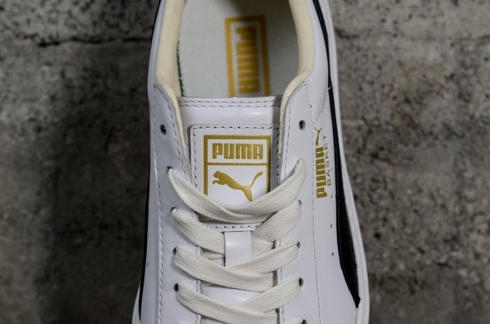 PUMA Basket Platform 蕾哈娜二代簡版全皮 白黑休閒板鞋364040-05