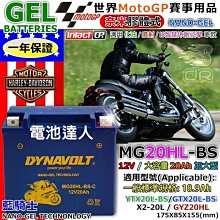 【中壢電池】MG20HL-BS GTX20L YTX20L DYNAVOLT 超強勁 藍騎士 機車電池 哈雷重機 BMW