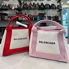 【茱麗葉精品】全新精品 BALENCIAGA 巴黎世家 390346 NAVY CABAS XS 麻布手提兩用包.紅邊 現貨