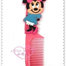 ♥小花花日本精品♥《Disney》迪士尼米妮梳子立體公仔站姿矽膠隨身梳子造型梳子扁梳平梳粉色Q版圖 33164205