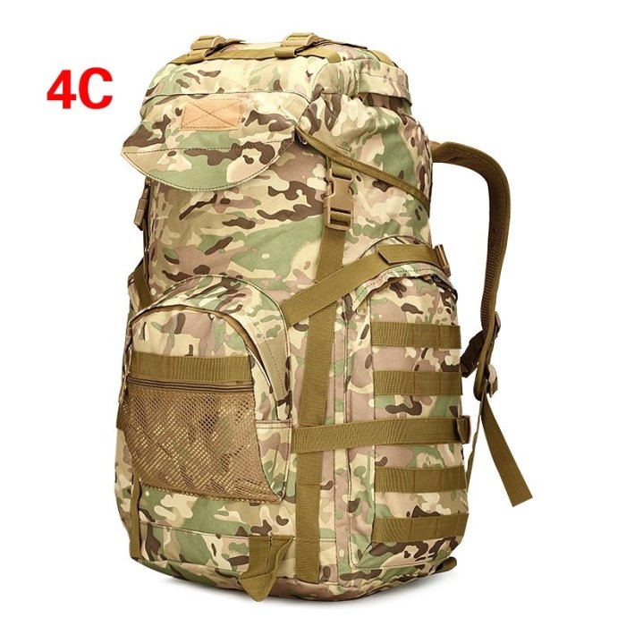 升級版戶外運動戰術包迷彩防水大型登山包可定制50L雙肩包