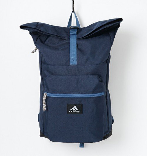 【Mr.Japan】日本限定 adidas 愛迪達 手提 後背包 大容量 素色 反折 包包 側邊拉鍊 深藍 預購