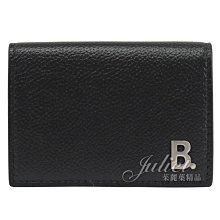 【茱麗葉精品】全新精品 BALENCIAGA 專櫃商品 601350 金屬B LOGO小牛皮三折釦式小短夾.黑 預購