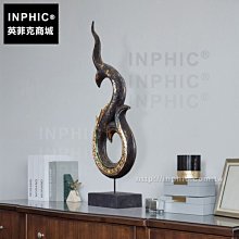 INPHIC-黑金聚財龍鳳角會所泰國擺飾酒店金箔裝飾品東南亞室內擺設_Thv5