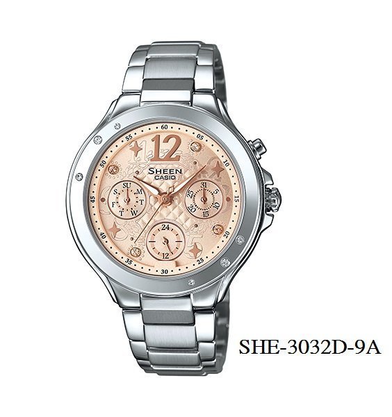 【CASIO SHEEN】SHE-3806SPG-7 施瓦諾世奇鑽 淑女錶.另 SHE-3801D.GA-110