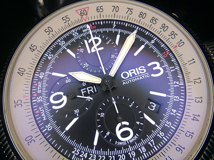 【低調的奢華】ORIS 歐力士 BIG CROWN 飛行錶 大錶徑46mm 鐵灰色錶殼 自動上鍊 計時功能~原廠盒單