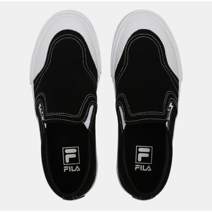 【AYW】FILA CLASSIC SLIP-ON CANVAS 黑色 經典復古 帆布 懶人鞋 平底鞋 休閒鞋 運動鞋