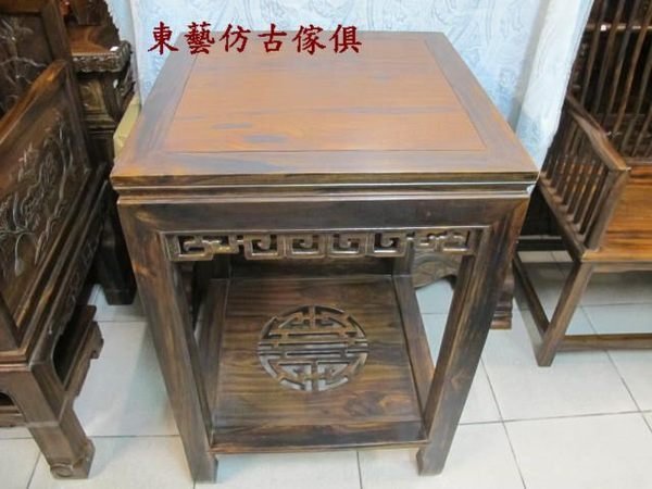 東藝仿古傢俱~雞翅木~60*60*88公分四角花台  晶洞  財位  藝品