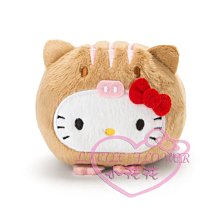 小花花日本精品♥hello kitty凱蒂貓絨毛娃娃布偶玩偶S號-小豬造型 咖啡色可愛小玩偶 50133109