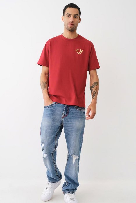 @🔥 最新款 @true religion RICKY DISTRESSED SUPER T STRAIGHT