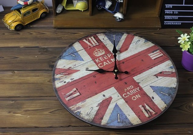 草莓C.C幸福舖 zakka雜貨 Vintage美式酒吧工業LOFT英倫皇冠LONDON英國國旗掛鐘 時鐘 圓鐘 造型鐘