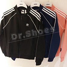 【Dr.Shoes 】Adidas Jacket 女裝 白線條 立領外套 黑CE2392深藍DH3133粉色DH3162