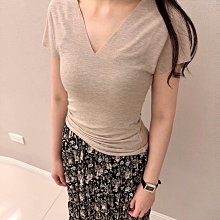 Cicigo韓國服飾 正韓 甜美V領修身短袖上衣 VAK016 現貨+預購