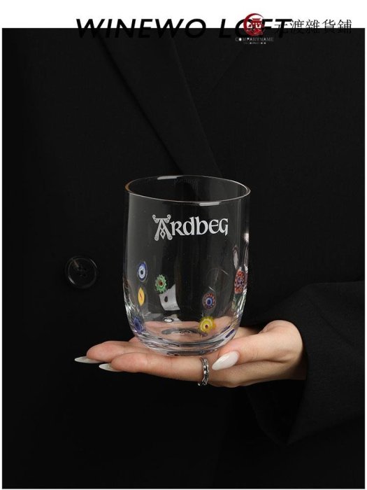 免運-Ardbeg阿貝彩點星云訂制/中古意式vintage玻璃杯酒杯威士忌杯甩單-元渡雜貨鋪