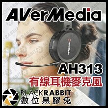 數位黑膠兔【 AVerMedia 圓剛 AH313 有線耳機麥克風 】 頭戴式 耳罩式 會議 電腦 視訊 USB 通話