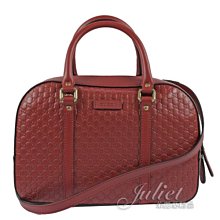 【茱麗葉精品】全新精品 GUCCI 510286 雙G緹花皮革壓紋兩用保齡球包.紅 大 預購無現貨