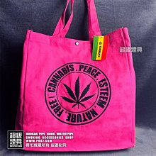 【P887 超級煙具】專業煙具 新潮雷鬼風格生活系列  麻葉螢光帆布包(桃紅色款) (930027)