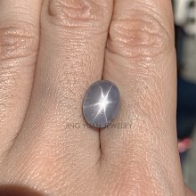 JING YUAN JEWELRY無燒斯里蘭卡淡色灰藍星光藍寶石5.98ct 主石有夠利 近全美乾淨 價格非常便宜